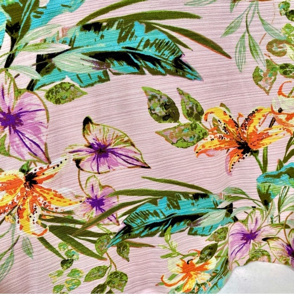 Anthropologie Cupio boho tunic floral tank w resort tropical vacay vibe - Picture 4 of 11